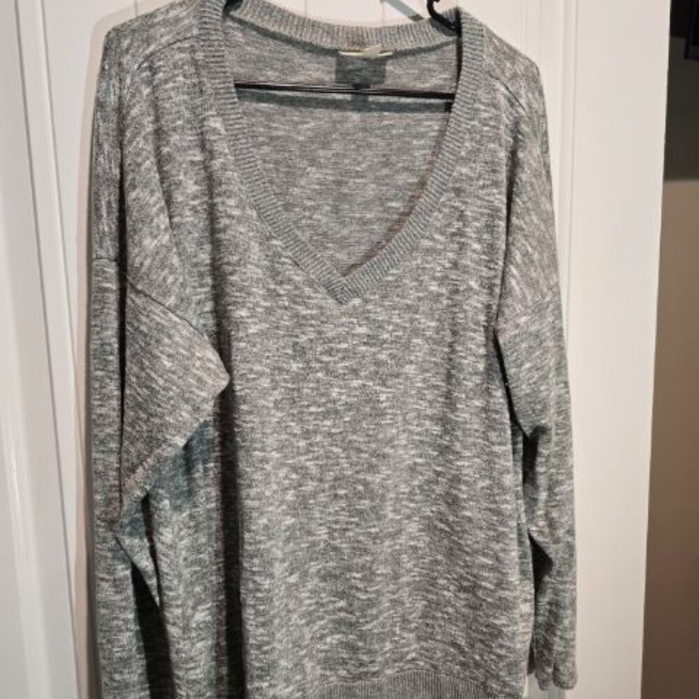 Style & Co. Green V Neck Long Sleeve Top XL